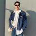 China-Chic Hip Hop Pleated Fashion Irregular Denim Men's High Street Versatile Casual Loose Couple Jacket_viptrois.com