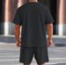 Men's Clothing Solid Color Round Neck T Shirt Shorts Men's Summer Suit_viptrois.com