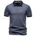 Men's Jacquard Polo Shirt, Soft Tencel Blend Short Sleeve Top For Casual Comfort & Stylish Look Elegant Jacquard Detail_viptrois.com