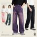 Korean Style Washed Wide Leg Jeans – Retro Colorful Loose Fit Pants (Pinky, Violet, Old Green, Black Gray, Light Blue, XS-XL)_viptrois.com