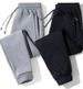 Men's Heavy-Duty Work Pants - Winter Fleece-Lined, Durable Polyester Blend, Loose Fit For Construction & Labor (Black, Dark Grey, Light Grey)_viptrois.com