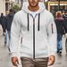 Loose Large Size Men's Trendy Innovative Multi Pocket Zipper Cardigan Sweatshirt Jacket Hoodie_viptrois.com