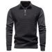 Half Zipper Men's Stand-Up Collar Cotton Sweater High Quality Business Casual Knitted Sweater Men's_viptrois.com