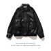 Men's Clothing Simple Men's And Women's Motorcycle Leather Jackets Spring And Autumn Handsome Business Casual Fashion Street Solid Color Men's Jackets_viptrois.com