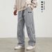 Men’s Casual Pants – Retro Loose Fit With Cosmic Embroidery, Drawstring Waist (S-XXL, 5 Colors) – Lightweight & Breathable For Summer_viptrois.com