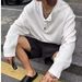 Men's Clothing Spring And Autumn Sweater Long Sleeve T Shirt Men's Fashion Brand Loose Casual American Retro Button Pullover Top_viptrois.com
