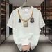 【DORAE】2026 Cotton T-shirt (Combed Cotton) Black (Minimalist "Thai Amulet & Gold Chain" Print & Gold-Silver Accent) – Oversized Style For Layering_viptrois.com