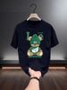 Men's And Women's Heavyweight Pure Cotton Printed T-Shirt Short Sleeved Summer Trendy Casual Letter Print Crew Neck Top_viptrois.com