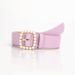 Women's pearl belt belt square buckle point pearl sweet and elegant dress decorative belt_viptrois.com