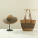 Manufacturers Supply Hot Selling Straw Hat Straw Bag Two Piece Set Sun Hat Large Brim Large Capacity Tote Bag Set Beach Bag Summer Set_viptrois.com