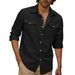 Men's Linen Casual Shirt – Breathable Long Sleeve Button-Down, Relaxed Fit, Euro-American Style (S-XXXL)_viptrois.com
