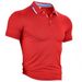 Men's Short Sleeved Polo Shirt Quick Drying Solid Color Turn down Collar Summer Sports Casual Best Selling European American Style_viptrois.com