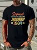 ULTRABASIC Men's T-Shirt Legend Since January 1984 - Funny 37th Birthday Gift Te Top For Everyday Wear Comfortable Fashion Casual Streetwear Soft_viptrois.com