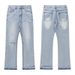 Men's Clothing Niche Trendy Brand Style Washed Old Loose Men's Hole Cleanfit Jeans_viptrois.com