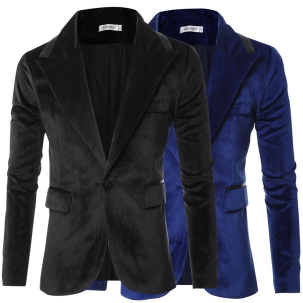 Men's Clothing Velvet Shiny Design Slim Suit Men's Jacket One Button Suit_viptrois.com