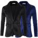 Men's Clothing Velvet Shiny Design Slim Suit Men's Jacket One Button Suit_viptrois.com
