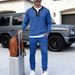 Men's Retro Waffle-Knit Polo & Pants Set - Loose Fit Long Sleeve Henley Lounge Suit, Casual Two-Piece Outfit In 5 Colors_viptrois.com