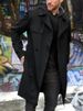 Pulse 2023 New Cross-Border Solid Color European And American Long Sleeve Trench Coat Men's Turn-Down Collar Slim Fit_viptrois.com