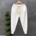 Men's Clothing Autumn sports sweatpants trend waffle loose nine-point cuff casual pants_viptrois.com