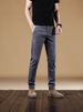 Men's Stretch Straight Leg Casual Pants - Breathable Cotton Comfort Fit For Business & Leisure - Solid Colors (Black, Khaki, Gray, Purple)_viptrois.com