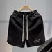 Men's Clothing Athletic Shorts Breathable Gym Running Basketball Shorts Loose Fit Casual Streetwear For Summer (Letter Print, S-4XL) - Grey/Black_viptrois.com