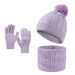 Kids'scarf, hat & glove sets Children's knitted hat bib gloves thick twist gradient hat to keep warm_viptrois.com