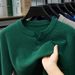 Pulse 2025 Autumn Winter Pure Co Casual Men's Knitted Sweater Long Sleeve Split Collar Top Solid Color Versatile Single_viptrois.com