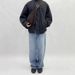 Men's Clothing Steve Washed Blue Jeans Casual Loose Versatile Straight Trousers_viptrois.com