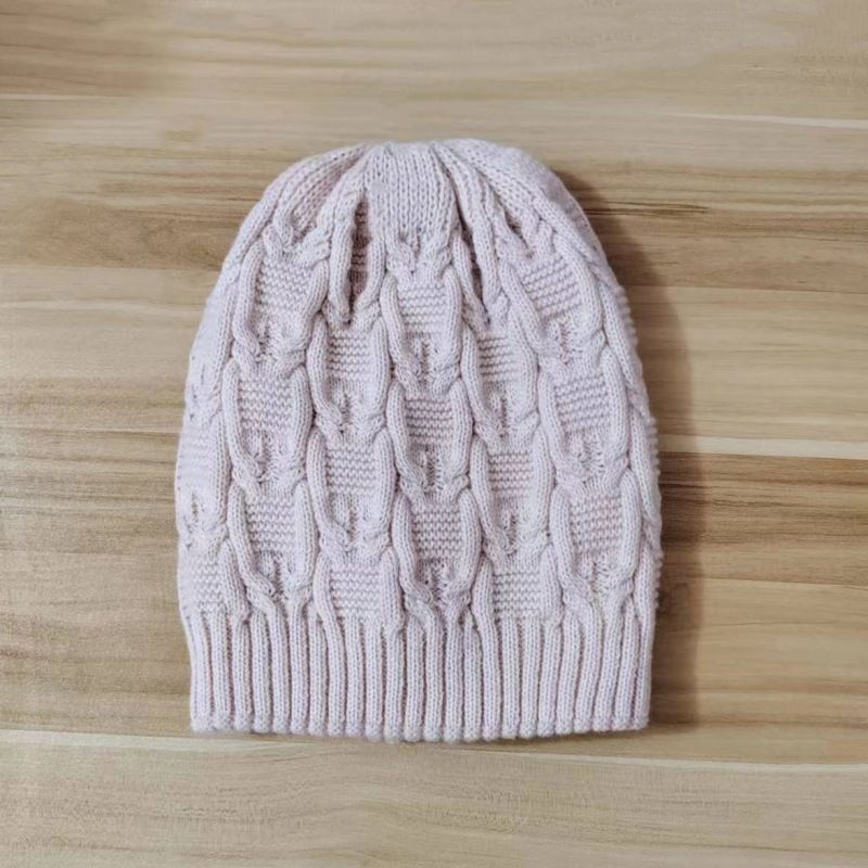 Women's Hats Autumn And Winter Knitted Hats New Style Warm Ear Protection Cold Hats For Women Wool Hats Large Head Circumference_viptrois.com
