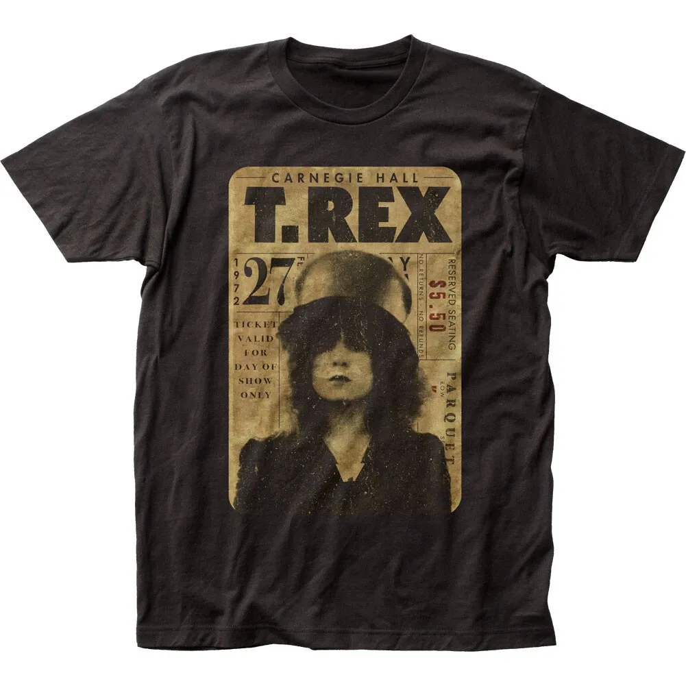 T Rex Concert Ticket Mens T Shirt Mens Womens Tees Top Rock And Roll Classic Band Tee New Black_viptrois.com