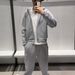 Men's Clothing Zipper Hooded Gray Sweatshirt Men And Women Spring New Loose Retro Cardigan Jacket_viptrois.com