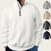 Men's Half-Zip Sweatshirt - Lightweight Pullover Hoodie With Stand Collar, Loose Fit Long Sleeve Casual Top For Autumn & Spring_viptrois.com
