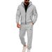 Men's Fleece Lined Two Piece Winter Suit Casual Sportswear Hooded Set Fashionable_viptrois.com