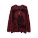 2026 Autumn And Winter Goth Loose Long-sleeved Sweater Subculture Dark Crew Neck Men And Women Couple Knitted Sweater Punk Sweater_viptrois.com
