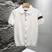 Men's Slim Fit Knit Polo Shirt – Short Sleeve Solid Color Undershirt, Breathable & Comfortable For Casual & Smart Wear_viptrois.com