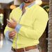 Men's Oversized Solid Color Lapel Long Sleeved Shirt Sporty Fashionable Clothing Button Design 8 Colors Available_viptrois.com