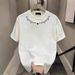 Men's Clothing Summer Cotton T Shirt Short Sleeve Men's Versatile Style Simple American Print Casual High Street Fashion Half Sleeve Heavy Top_viptrois.com