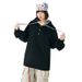 Reversible Plaid Hoodie – Korean Oversized Unisex Zip-Front With Dual Wear Options, Black & Grey Checkered_viptrois.com