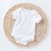 Baby clothes newborn 0-2 years old baby breathable cotton short-sleeved pajamas baby solid colour triangle crawling clothes_viptrois.com