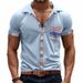 Men's Clothing TK New Summer Men's Loose Casual Light Luxury Bohemian Style Contrast Color Shirt Short Sleeved Cardigan_viptrois.com