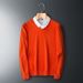 Men's Knitted Sweater V-neck Sweater With Warm Fashion Business Casual B3017_viptrois.com