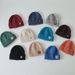 Kids'caps Children's knitted hat autumn and winter new woolen yarn simple solid color letter woolen hat warm pullover hat_viptrois.com