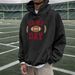 Football Print Hooded Sweatshirt - Unisex Pullover Fleece Hoodie With Customizable Design, Loose Fit & Warm Cotton Blend_viptrois.com