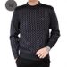 Pulse Plaid Thickened Mercerized Jacquard Round Neck Pullover Knitwear Dad's Top Wool Sweater 2024 New Model_viptrois.com