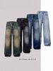 Men's Clothing Men's Relaxed Fit A-Line Jeans - Vintage Washed Wide-Leg Denim (Streetwear Essential)_viptrois.com