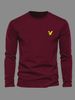 Men's Spring And Autumn Cotton Loose And Comfortable Versatile Eagle Pattern Printed Round Neck Long Sleeve T-shirt Top_viptrois.com