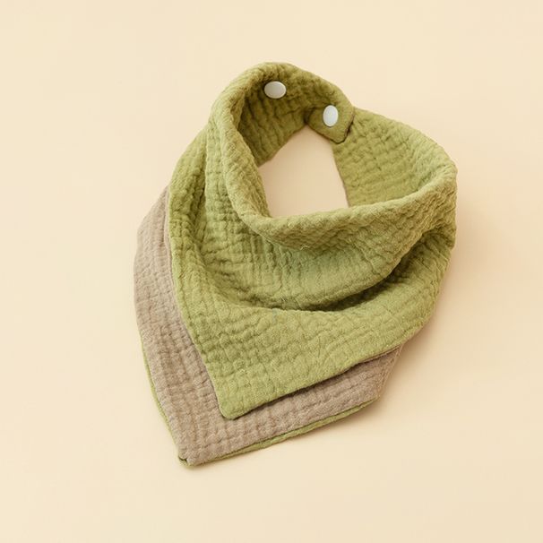 Four Layer Cotton Gauze A Type Bibs Baby Multifunctional Square Towels Printed Color Matching Baby Triangle Towel Windproof Bib_viptrois.com