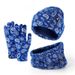 Women's Scarves autumn and winter cashew flower wool hat scarf and gloves three piece set fashionable color printed knitted hat three piece set_viptrois.com