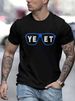 Fashion Men's Trend Cotton T-Shirt Printed Large Outline Casual Slim Fit Crew Neck Breathable Short Sleeves_viptrois.com
