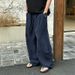 Men's Summer Thin Tencel Cotton Linen Casual Trousers Breathable Loose Plus Size Wide Leg Long Trousers Old Fashion Style_viptrois.com